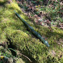 Lade das Bild in den Galerie-Viewer, A stunning handcrafted Stiletto magic wand made with shimmering aventurine chips, showcasing a blend of green hues. The wand has a gracefully tapered shaft that sparkles in light, showcasing its intricate craftsmanship. Perfect for fantasy collectors, this wand embodies elegance and enchantment, making it a prized addition to any magical assortment.