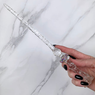 Translucent Clear Flora Wand with a Few Jewels