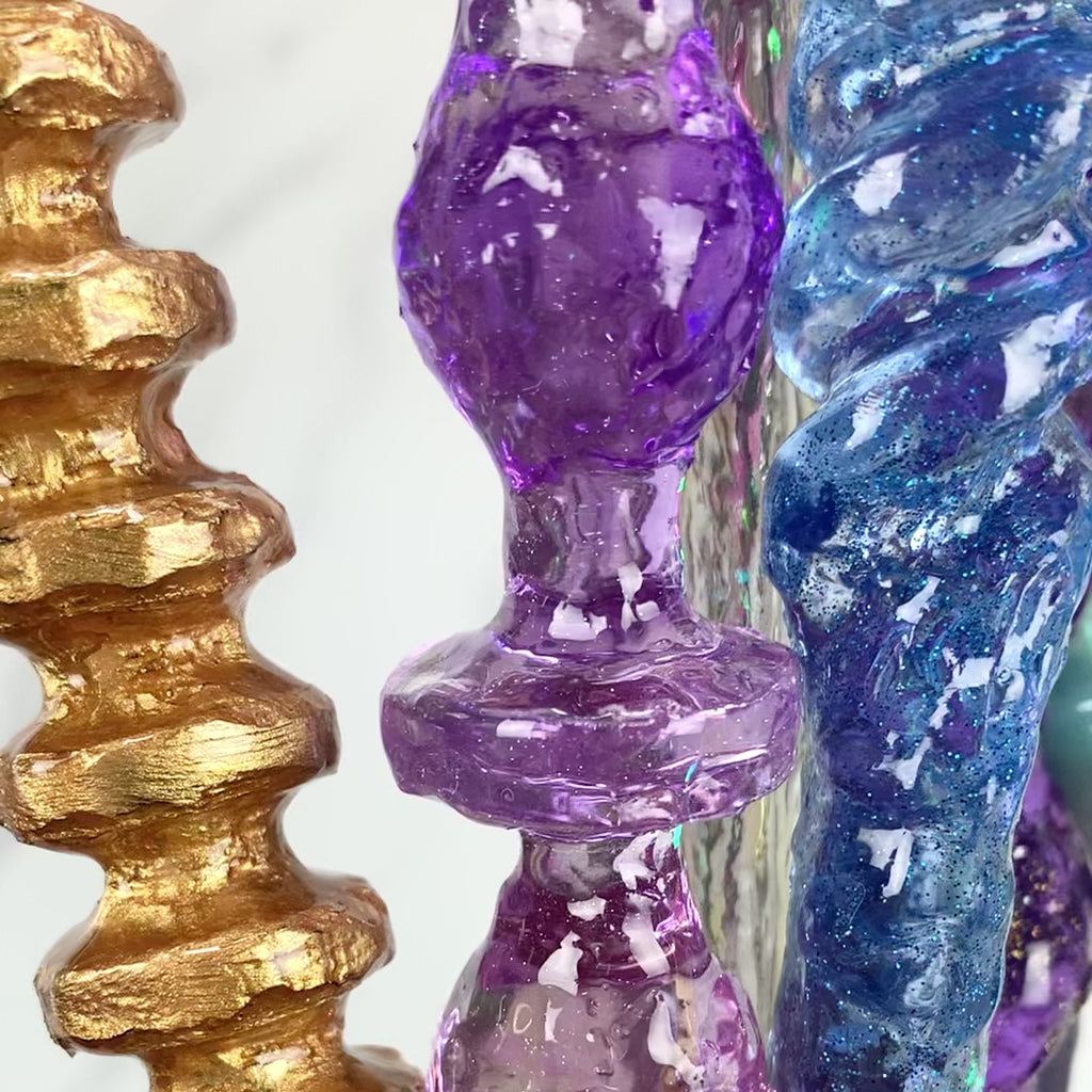 mystery wand options close up of wands in various shapes and colours 